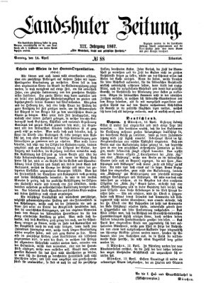Landshuter Zeitung Sonntag 14. April 1867