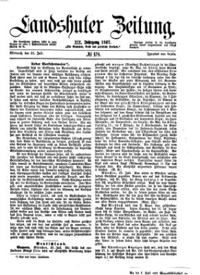 Landshuter Zeitung Mittwoch 31. Juli 1867