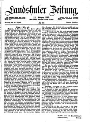 Landshuter Zeitung Mittwoch 21. August 1867