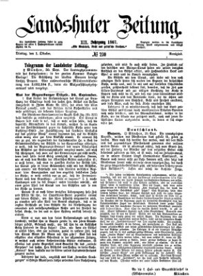 Landshuter Zeitung Dienstag 1. Oktober 1867