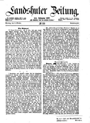Landshuter Zeitung Sonntag 6. Oktober 1867