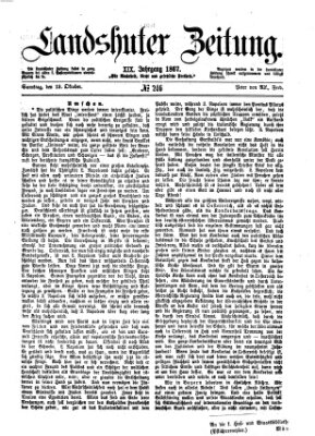 Landshuter Zeitung Samstag 19. Oktober 1867