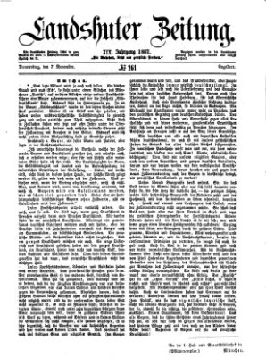 Landshuter Zeitung Donnerstag 7. November 1867