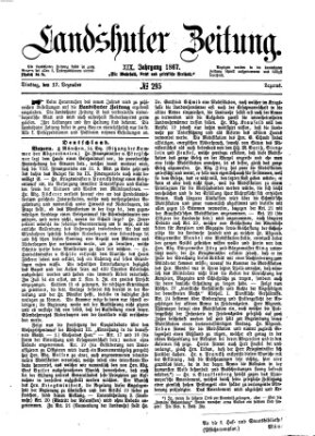 Landshuter Zeitung Dienstag 17. Dezember 1867