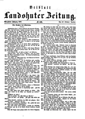 Landshuter Zeitung Sonntag 27. Oktober 1867
