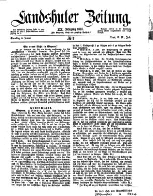 Landshuter Zeitung Samstag 4. Januar 1868