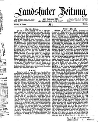 Landshuter Zeitung Sonntag 5. Januar 1868