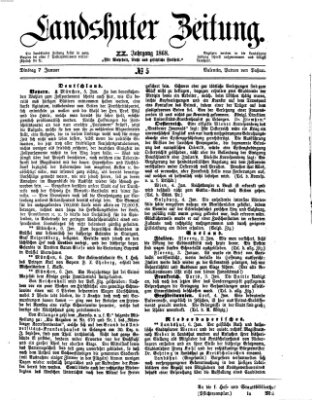 Landshuter Zeitung Dienstag 7. Januar 1868