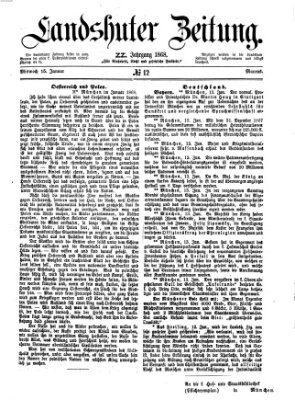 Landshuter Zeitung Mittwoch 15. Januar 1868