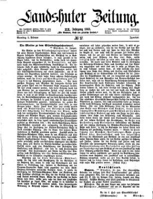 Landshuter Zeitung Samstag 1. Februar 1868