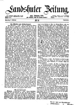 Landshuter Zeitung Sonntag 9. Februar 1868