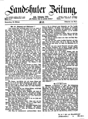 Landshuter Zeitung Donnerstag 13. Februar 1868