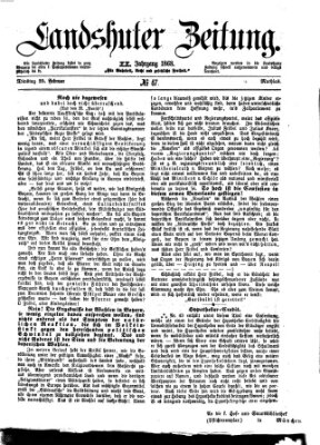 Landshuter Zeitung Dienstag 25. Februar 1868