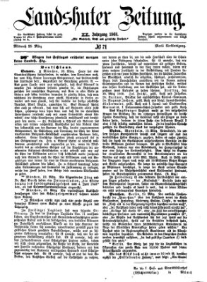 Landshuter Zeitung Mittwoch 25. März 1868
