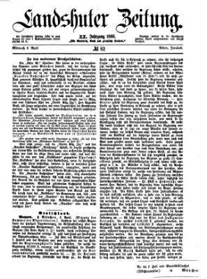 Landshuter Zeitung Mittwoch 8. April 1868