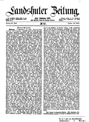 Landshuter Zeitung Freitag 26. Juni 1868
