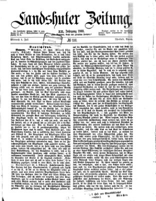 Landshuter Zeitung Mittwoch 1. Juli 1868