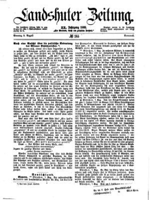 Landshuter Zeitung Sonntag 9. August 1868