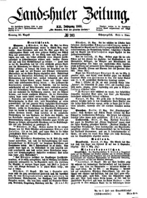 Landshuter Zeitung Sonntag 30. August 1868