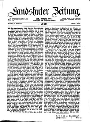 Landshuter Zeitung Samstag 5. September 1868