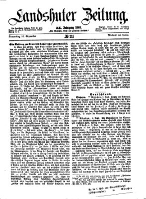 Landshuter Zeitung Donnerstag 10. September 1868