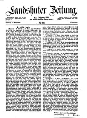 Landshuter Zeitung Mittwoch 30. September 1868