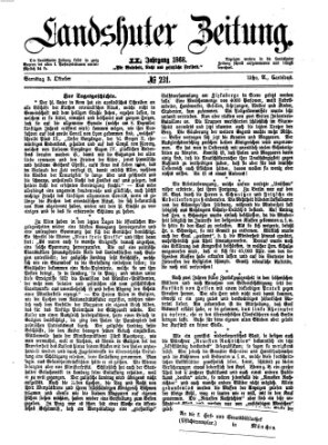 Landshuter Zeitung Samstag 3. Oktober 1868