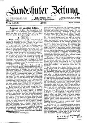 Landshuter Zeitung Dienstag 13. Oktober 1868