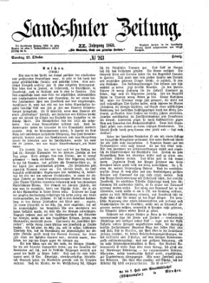 Landshuter Zeitung Samstag 17. Oktober 1868