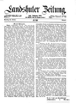 Landshuter Zeitung Samstag 24. Oktober 1868