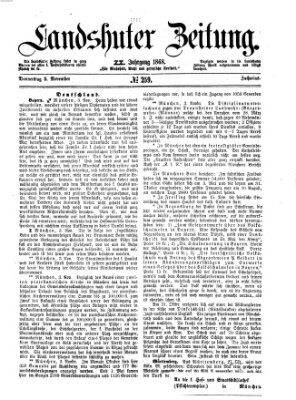 Landshuter Zeitung Donnerstag 5. November 1868