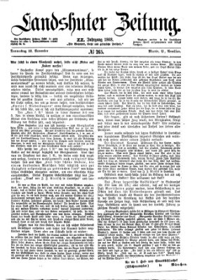 Landshuter Zeitung Donnerstag 12. November 1868