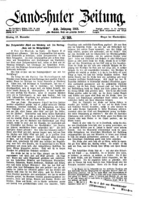 Landshuter Zeitung Dienstag 17. November 1868