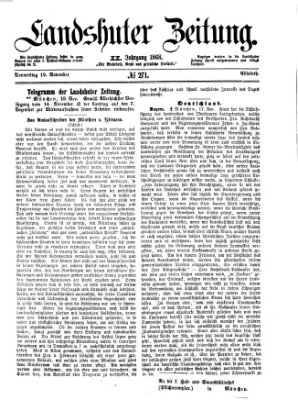 Landshuter Zeitung Donnerstag 19. November 1868