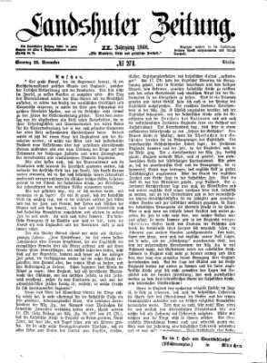 Landshuter Zeitung Sonntag 22. November 1868