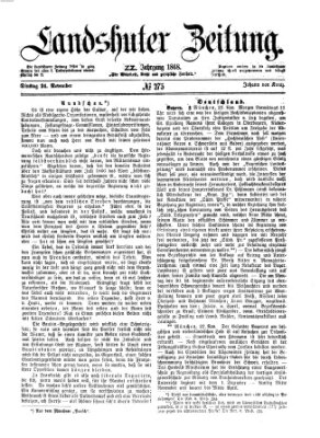 Landshuter Zeitung Dienstag 24. November 1868