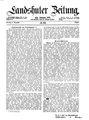 Landshuter Zeitung Dienstag 1. Dezember 1868