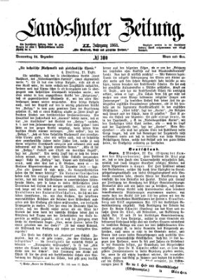 Landshuter Zeitung Donnerstag 24. Dezember 1868