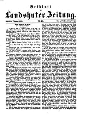 Landshuter Zeitung Sonntag 4. Oktober 1868