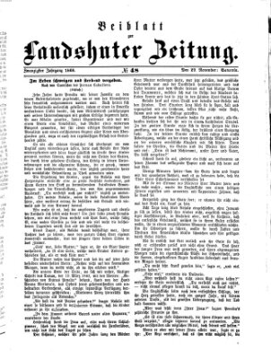 Landshuter Zeitung Sonntag 29. November 1868