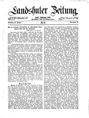 Landshuter Zeitung Samstag 16. Januar 1869