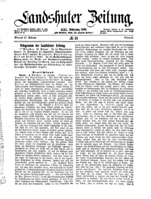 Landshuter Zeitung Mittwoch 17. Februar 1869