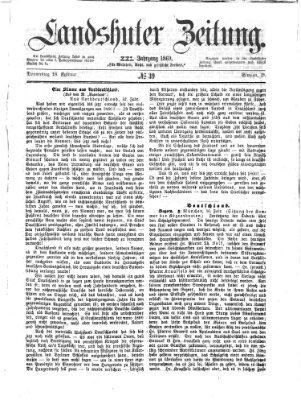 Landshuter Zeitung Donnerstag 18. Februar 1869