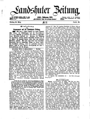 Landshuter Zeitung Dienstag 30. März 1869