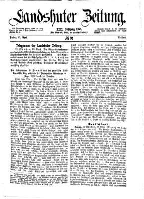 Landshuter Zeitung Freitag 23. April 1869