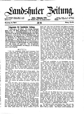Landshuter Zeitung Samstag 24. April 1869