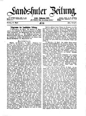 Landshuter Zeitung Dienstag 27. April 1869