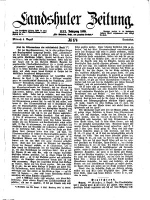Landshuter Zeitung Mittwoch 4. August 1869