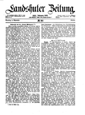 Landshuter Zeitung Samstag 4. September 1869