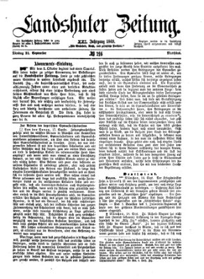 Landshuter Zeitung Dienstag 21. September 1869